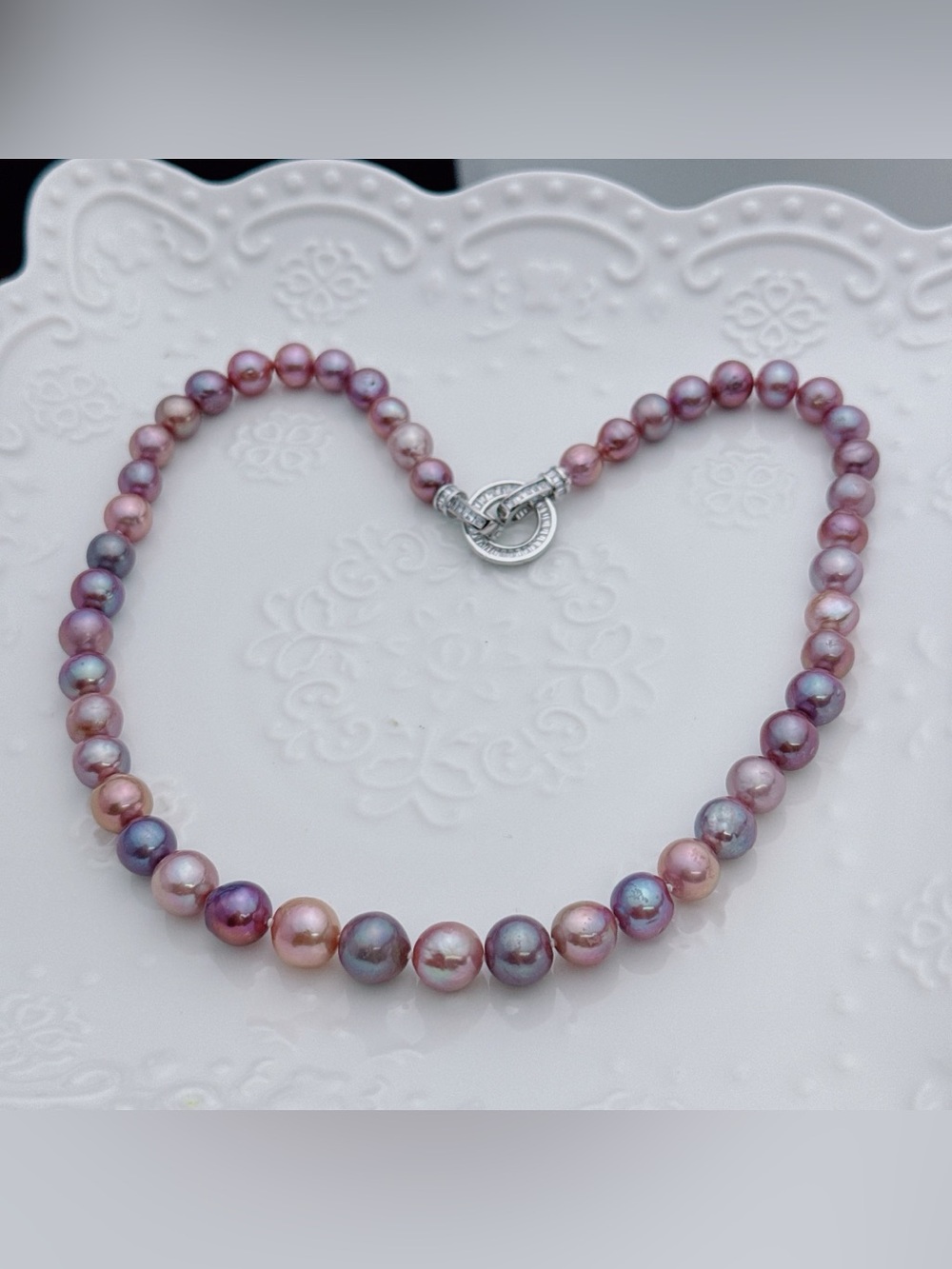 X815 Handmade Freshwater Edison Baroque Pearl Necklace Blueberry Luster - Picture 3 of 13